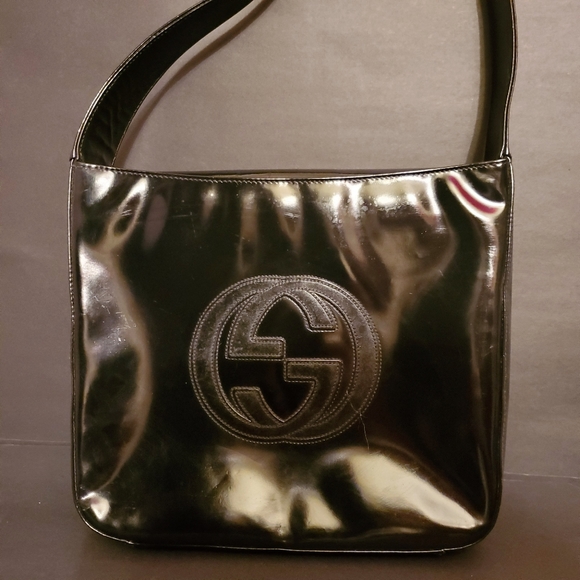 🖤AUTHENTIC Vintage GUCCI Black Patent Leather Purse Excellent Used Condition 🖤 - Picture 14 of 16